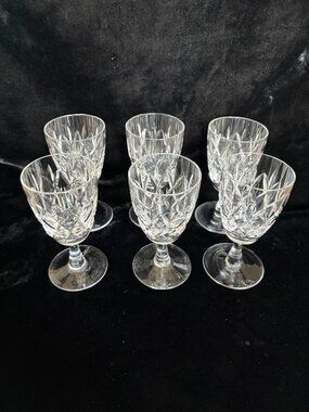 Vintage Webb Corbett "WEC28" Crystal Sherry Glasses - Set of 6